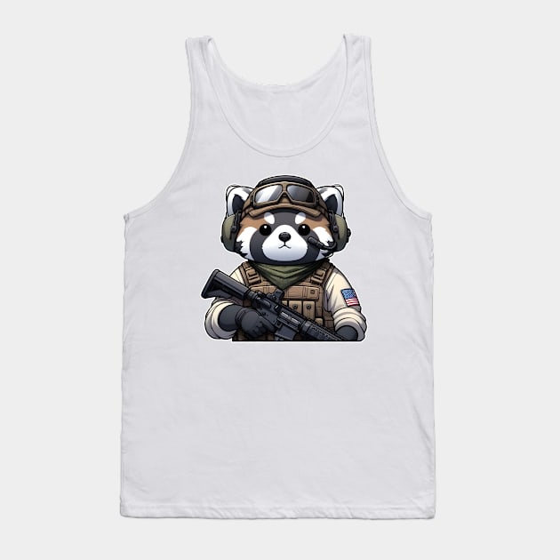 Tactical Tanuki Tank Top by Rawlifegraphic